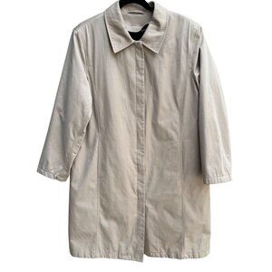 Worthington Womens Beige Quilted Lined Insulated Jacket Trench Coat Like New L